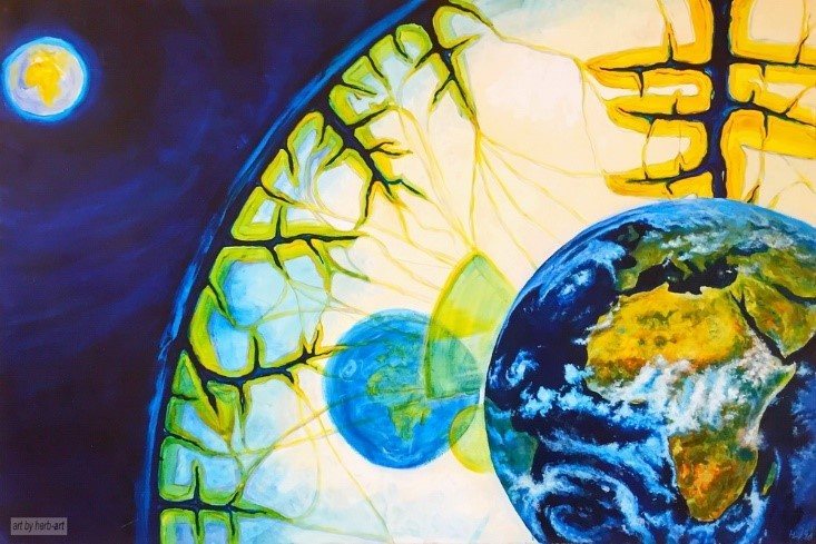 Erd-Bewusstsein | Öl auf Leinwand, 1998, 80x100 cm